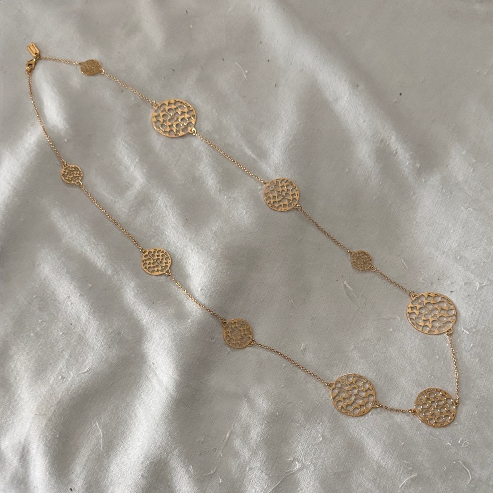 Coach Gold Circular Necklace